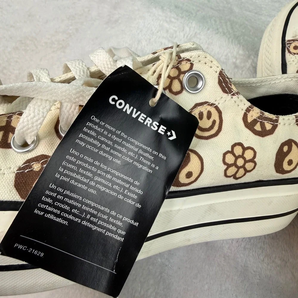 Converse Chuck Taylor All Star Platform Ox Smiley Peace Yin Yang Tan Womens 8 - Picture 12 of 12